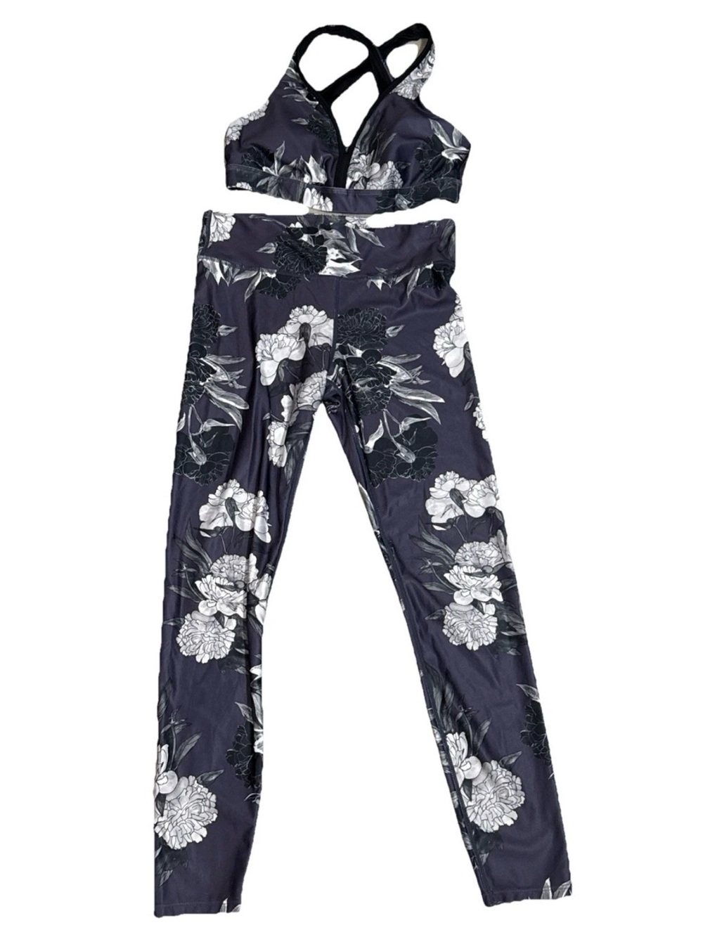☀️ $5 sale JoyLab Leggings And Sports Bra Set Purple Floral Size Medium